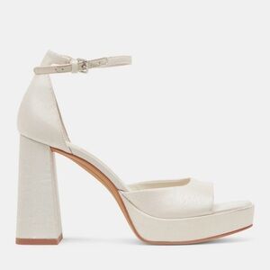 Dolce Vita Ivory Ankle-Strap Block Heel Sandals - Women